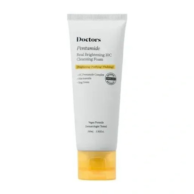 Doctors Очищувальна пінка для освітлення та рівного тону шкіри Pentamide Real Brightening 10C Cleansing Foam 100мл Doctors Очищувальна пінка для освітлення та рівного тону шкіри Pentamide Real Brightening 10C Cleansing Foam 100мл