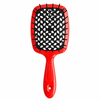 Janeke Щітка для волосся Superbrush Standart колір "червоний з чорним" в пластиковому пакуванні