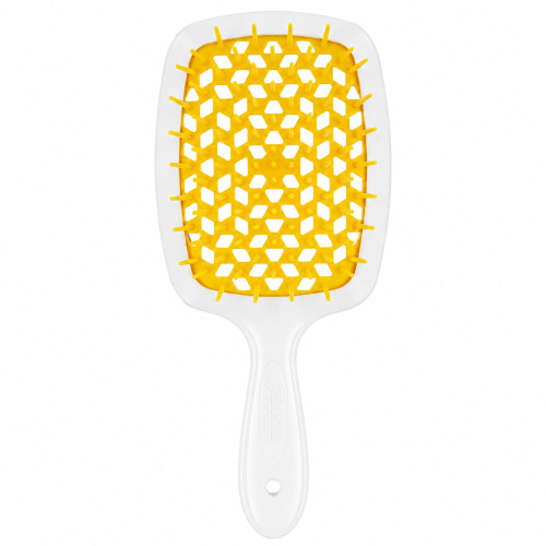 Janeke Щітка для волосся Superbrush Standart колір "білий з жовтим" в пластиковому пакуванні