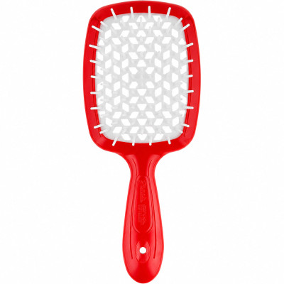 Janeke Щітка для волосся Superbrush Standart колір "червоний з білим" в пластиковому пакуванні
