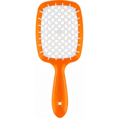 Janeke Щітка для волосся Superbrush Small колір "помаранчева з білим" в пластиковому пакуванні