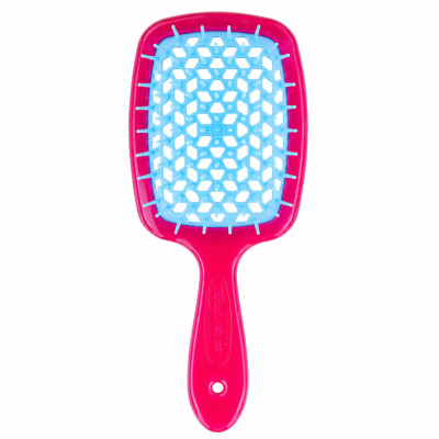Janeke Щітка для волосся Superbrush Standart колір "малиновий з блакитним" в пластиковому пакуванні