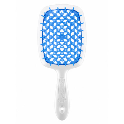 Janeke Щітка для волосся Superbrush Standart колір "білий з блакитним" в пластиковому пакуванні