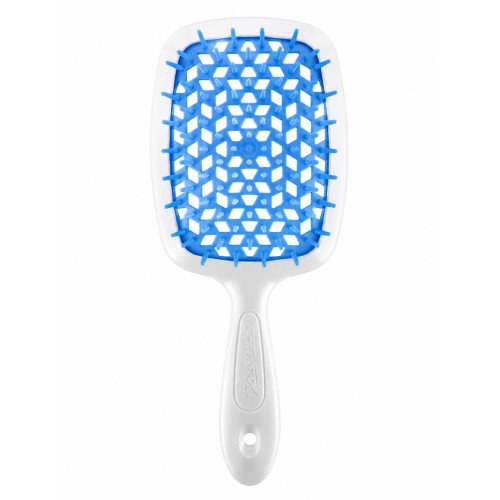 Janeke Щітка для волосся Superbrush Standart колір "білий з блакитним" в пластиковому пакуванні
