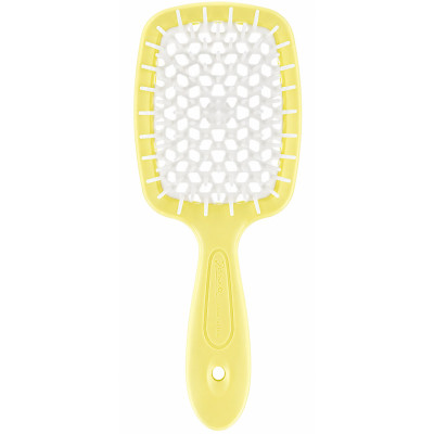 Janeke Щітка для волосся Superbrush Small колір "жовта з білим" в пластиковому пакуванні