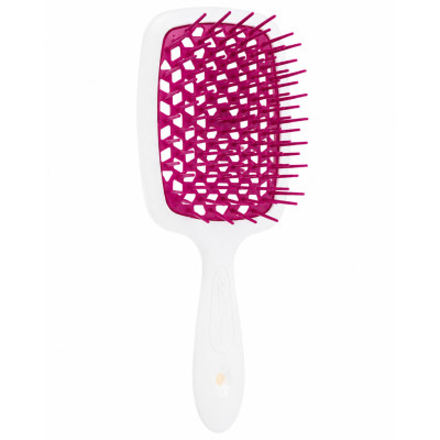 Janeke Щітка для волосся Superbrush Small колір "білий з фуксією" в пластиковому пакуванні