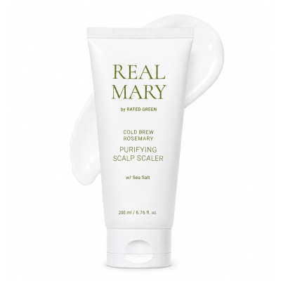Rated Green Очищаюча маска для шкіри голови з морською сіллю Real Mary Cold Brewed Rosemary Purifying Scalp Scaler 200мл Rated Green Очищаюча маска для шкіри голови з морською сіллю Real Mary Cold Brewed Rosemary Purifying Scalp Scaler 200мл