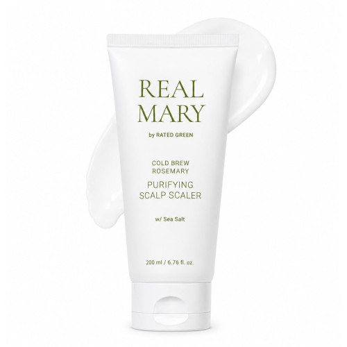 Rated Green Очищаюча маска для шкіри голови з морською сіллю Real Mary Cold Brewed Rosemary Purifying Scalp Scaler 200мл