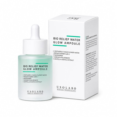 Usolab Заспокійлива, гідратуюча та протинабрякова сироватка Bio Relief Water Glow Ampoule 30 мл Usolab Заспокійлива, гідратуюча та протинабрякова сироватка Bio Relief Water Glow Ampoule 30 мл