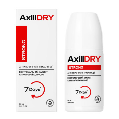 AxillDRY Кульковий антиперспірант тривалої дії Strong до 7 днів 50мл AxillDRY Кульковий антиперспірант тривалої дії Strong до 7 днів 50мл