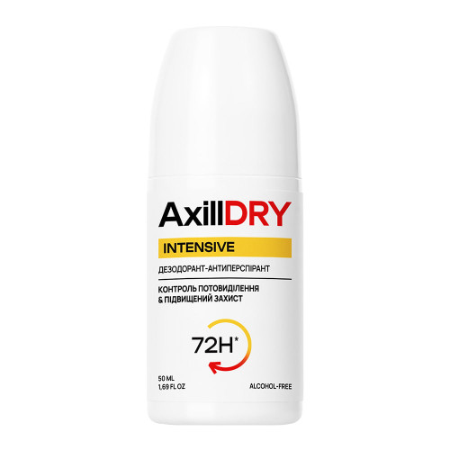 AxillDRY Кульковий дезодорант-антиперспірант Intensive до 72 годин 50мл