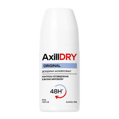 AxillDRY Кульковий дезодорант-антиперспірант Original до 48 годин 50мл AxillDRY Кульковий дезодорант-антиперспірант Original до 48 годин 50мл