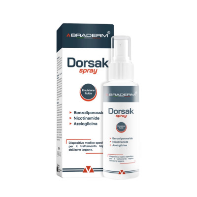 BRADERM Спрей-концентрат для тіла з бензоїл пероксидом Dorsak Spray 100мл BRADERM Спрей-концентрат для тіла з бензоїл пероксидом Dorsak Spray 100мл