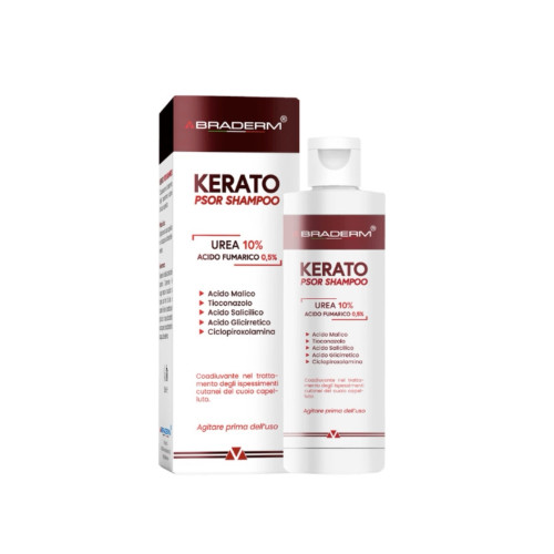 BRADERM Шампунь проти лупи та себорейного дерматиту з сечовиною Kerato Psor Shampoo 150мл