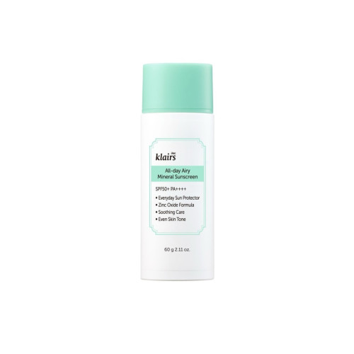 DEAR KLAIRS М’який мінеральний сонцезахисний крем All-day Airy Mineral Sunscreen SPF 50+ PA++++ 60 г