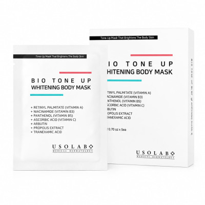 Usolab Освітлююча маска для тіла Bio Tone Up Whitening Body Mask 5шт по 20мл Usolab Освітлююча маска для тіла Bio Tone Up Whitening Body Mask 5шт по 20мл