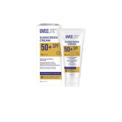 Uveelite® SPF 50+ Protect & Moisture УФ-лайт SPF 50+ захист та зволоження 60мл Uveelite® SPF 50+ Protect & Moisture УФ-лайт SPF 50+ захист та зволоження 60мл