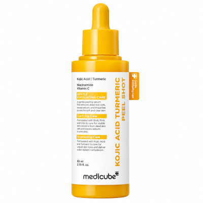Medicube Освітлювальний пілінг-скатка з койєвою кислотою та куркумою Kojic Acid Turmeric Peel Shot 80мл Medicube Освітлювальний пілінг-скатка з койєвою кислотою та куркумою Kojic Acid Turmeric Peel Shot 80мл